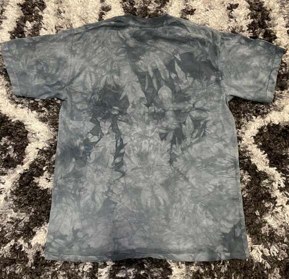 Vintage 2002 The Mountain Blue Eyes Wolf Tie Dye Graphic T-Shirt - Picture 2 of 5